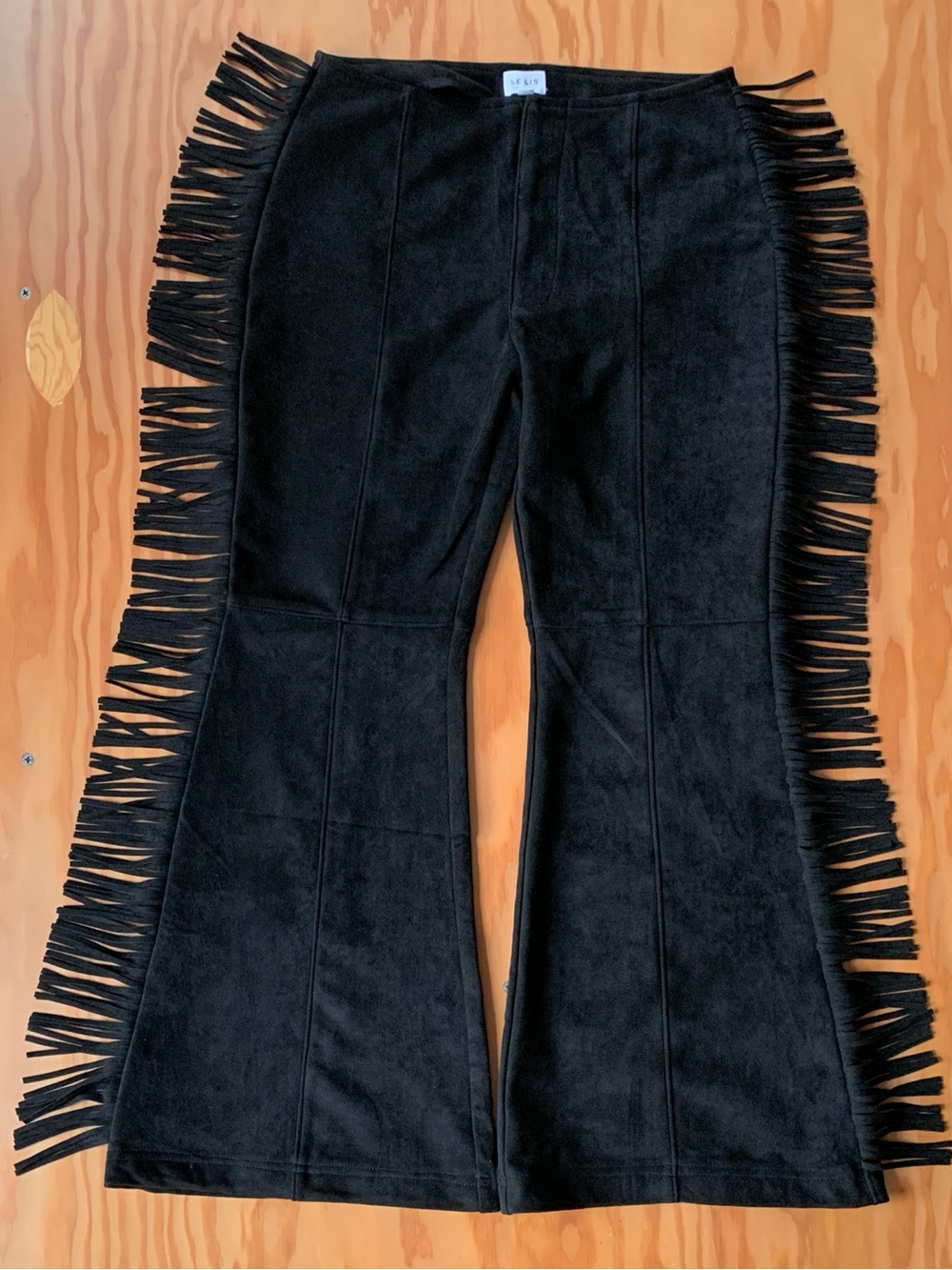 Le Lis Faux Suede Pants with Fringe M